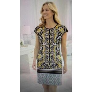 Clover Canyon women's small scarf wrapped scuba bodycon dress career office